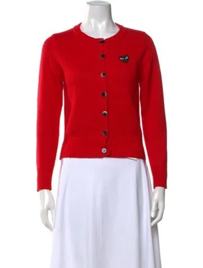 Pre-owned Comme Des Garçons Play Crew Neck Sweater In Red