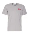 Comme Des Garçons Play Heart Patch Logo Crewneck T-shirt In Gray