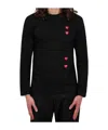 Comme Des Garçons Play Black Vertical Heart Long Sleeve T-shirt In Black