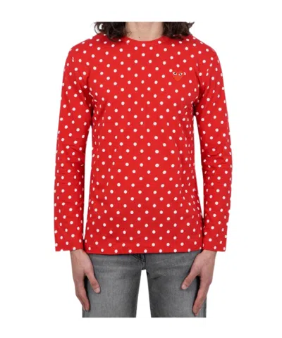 Comme Des Garçons Play Crew Neck T-shirt In Red