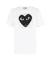 Comme Des Garçons Play Printed And Embroidered T-shirt In White