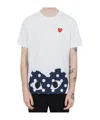 Comme Des Garçons Play Comme Des Garcons Play Blue Polka Dots Pattern Short Sleeve White