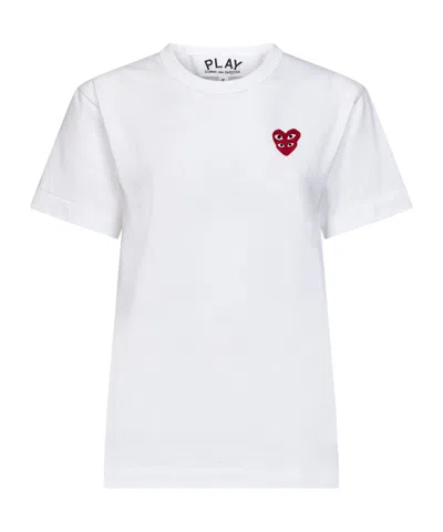 Comme Des Garçons Play Crew Neck T-shirt In White