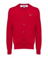 Comme Des Garçons Play Crewneck Knitted Cardigan In Multi