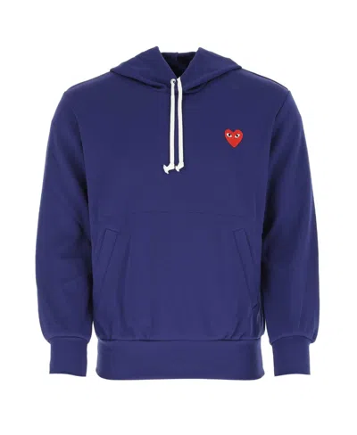 Comme Des Garçons Play Dark Blue Hooded Sweater