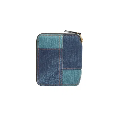 Pre-owned Comme Des Garçons Play Denim Pocket Zip Wallet 'blue Denim' | Women's Size Onesize