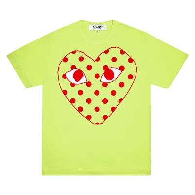 Pre-owned Comme Des Garçons Play Dot Heart T-shirt 'green' | Men's Size M