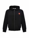 Comme Des Garçons Play Sweatshirt Double Red Emblem In Black