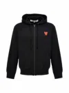 Comme Des Garçons Play Sweatshirt Double Red Emblem In Black