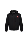 Comme Des Garçons Play Sweatshirt Double Red Emblem In Black