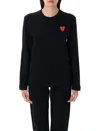 Comme Des Garçons Play Long-sleeved Wool Sweater Knitwear Black