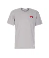 Comme Des Garçons Play Heart Patch Logo Crewneck T-shirt In Gray