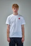 Comme Des Garçons Play Double Heart T-shirt White In White