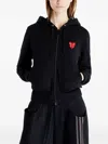 Comme Des Garçons Play Heart-patch Zip-fastening Hoodie In Black