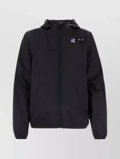 Comme Des Garçons Play X K-way Zipped Hooded Jacket In Black