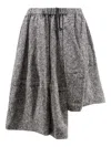 Comme Des Garçons Play Elasticated-waist Asymmetric Midi Skirt In Gray