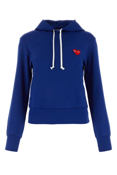 Comme Des Garçons Play Electric Blue Polyester Sweatshirt In Navy