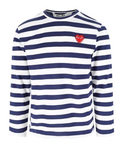 COMME DES GARÇONS PLAY COMME DES GARÇONS PLAY EMBELLISHED STRIPED SWEATER