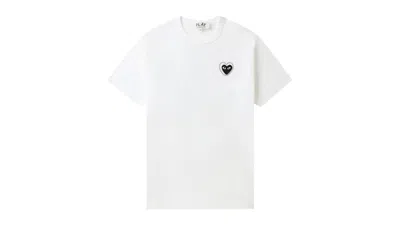 Pre-owned Comme Des Garçons Play Emblem Metalstone Heart Tee Shirt In White/black