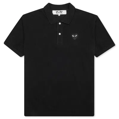 Pre-owned Comme Des Garçons Play Emblem Polo Shirt In Black