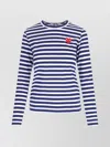 Comme Des Garçons Play Emblem Striped Heart Patch T-shirt
