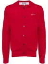 Comme Des Garçons Play Double-heart Wool Cardigan In Red