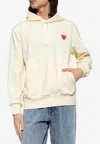 Comme Des Garçons Play Embroidered Heart Hooded Sweatshirt In Yellow