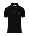 Comme Des Garçons Play Heart Polo Collar Short Sleeves In Black