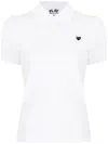 Comme Des Garçons Play Embroidered Heart Polo Shirt In White