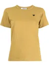 Comme Des Garçons Play Embroidered-logo Cotton T-shirt In Yellow
