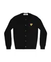 Comme Des Garçons Play Embroidered Logo Patch Cardigan In Black