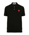 Comme Des Garçons Play Polo Shirt With Ribbed Collar And Straight Hem In Black