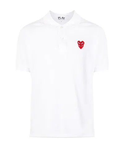 COMME DES GARÇONS PLAY HEART-PATCH POLO SHIRT