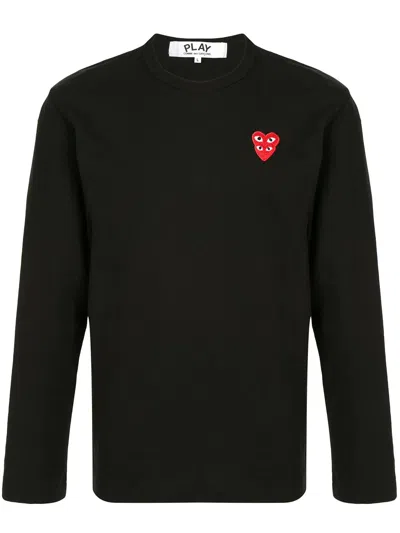 COMME DES GARÇONS PLAY EMBROIDERED LOGO T-SHIRT