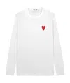 Comme Des Garçons Play Embroidered Logo T-shirt In White