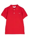 Comme Des Garçons Play Kids Red Heart Patch Polo In Red