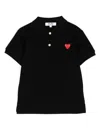 Comme Des Garçons Play Embroidered Polo Shirt In Black