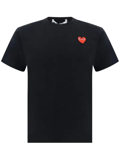 COMME DES GARÇONS PLAY EMBROIED LOGO T-SHIRT