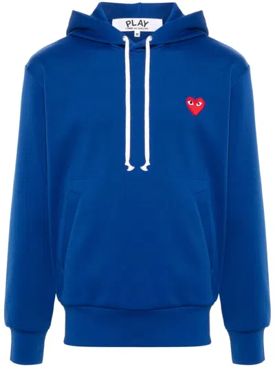 Comme Des Garçons Play Logo Heart Jumper In Blue