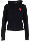 Comme Des Garçons Play Full Zip Sweatshirt Sweatshirts Black In Black
