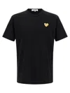 Comme Des Garçons Play Heart Of Gold T-shirt In Black