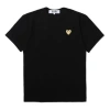 Comme Des Garçons Play Golden Heart Patch T-shirt In Black