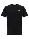 Comme Des Garçons Play Heart Of Gold T-shirt In Black