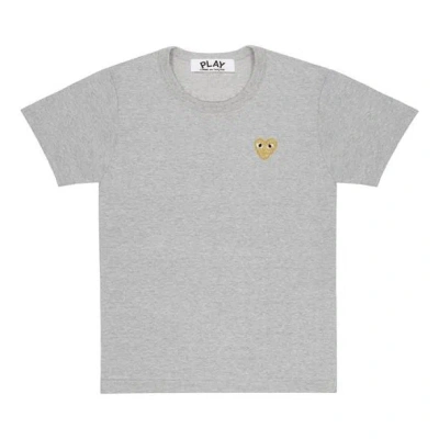 Comme Des Garçons Play Comme Des Garcons Play Gold Heart T-shirt 'grey' In Gray