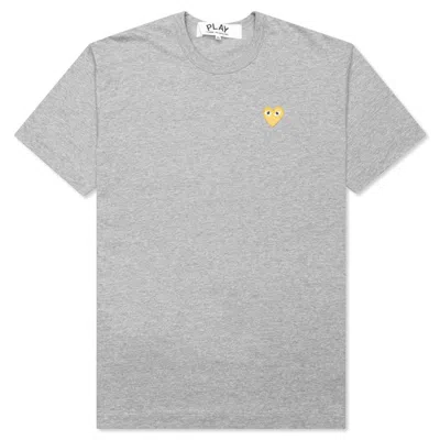 Pre-owned Comme Des Garçons Play Gold Heart T-shirt In Grey