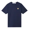 Comme Des Garçons Play Golden Heart Patch T-shirt In Blue