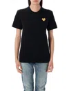 Comme Des Garçons Play Golden Heart Patch T-shirt In Blue