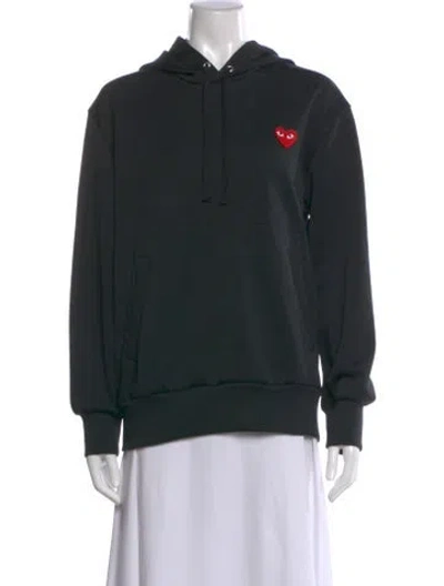 Pre-owned Comme Des Garçons Play Graphic Print Crew Neck Hoodie In Black