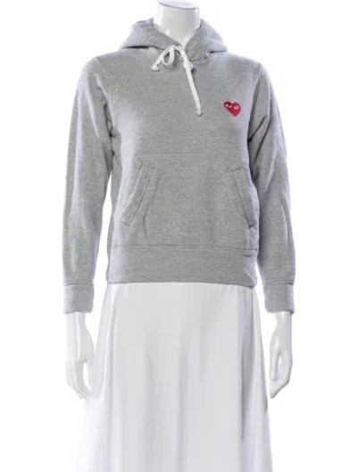 Pre-owned Comme Des Garçons Play Graphic Print Crew Neck Hoodie In Gray