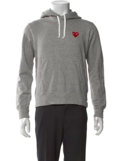Pre-owned Comme Des Garçons Play Graphic Print Crew Neck Hoodie In Gray